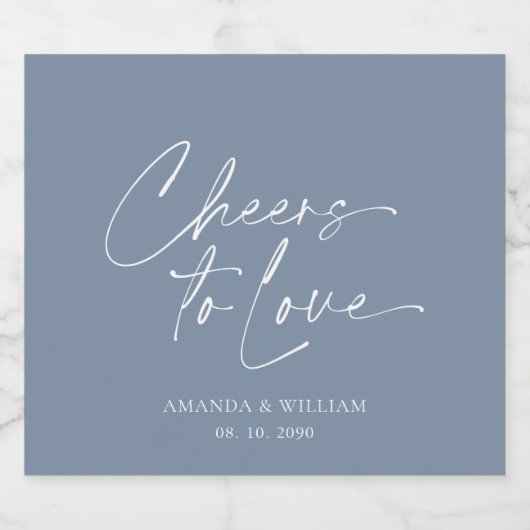 Elegante witte bruiloft champagne fles label sparkling wijnetiket (Enkel label)