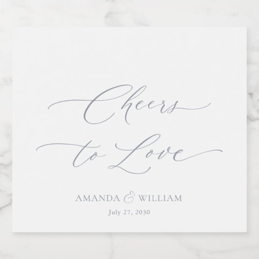 Elegante witte bruiloft champagne fles label sparkling wijnetiket (Enkel label)