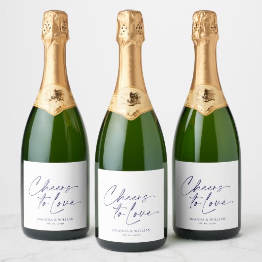 Elegante witte bruiloft champagne fles label sparkling wijnetiket (Flessen)