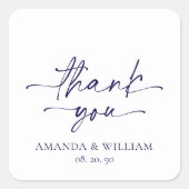 Elegante witte bruiloft Dank u Sticker (Voorkant)