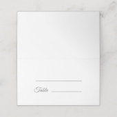 Elegante witte bruiloft gevouwen plaatskaartje (Buitenkant ongevouwen)