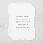 Elegante witte bruiloft minimalistische zwarte tek kaart (Voorkant / Achterkant)