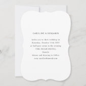 Elegante witte bruiloft minimalistische zwarte tek kaart (Voorkant)