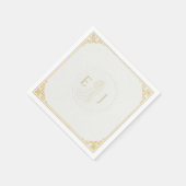 Elegante witte bruiloft servet met aangepaste Init (Hoek)