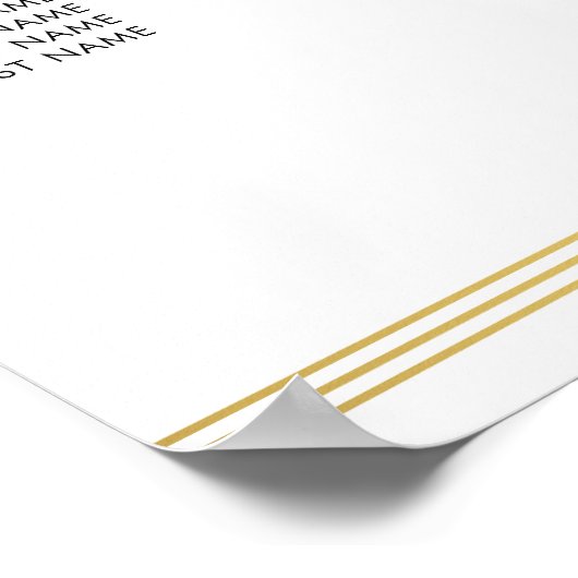 Elegante witte bruiloft zitgrafiek 18x24 poster (Hoek)