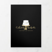 Elegante witte cake met bloemen II Bakkerij Brochu Drieluik Kaart (Cover)