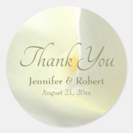 Elegante witte Calla-lelie bedanksticker Ronde Sticker