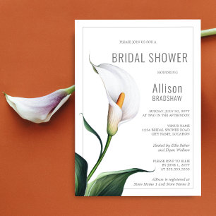 Elegante witte Calla lelie bruidsfeest Kaart