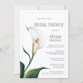 Elegante witte Calla lelie bruidsfeest Kaart (Voorkant)