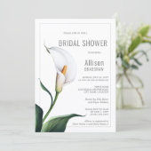 Elegante witte Calla lelie bruidsfeest Kaart (Staand voorkant)
