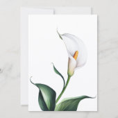 Elegante witte Calla lelie bruidsfeest Kaart (Achterkant)