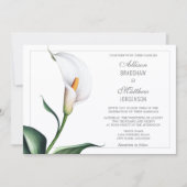 Elegante witte Calla lelie bruiloft Kaart (Voorkant)