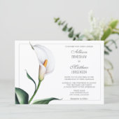 Elegante witte Calla lelie bruiloft Kaart (Staand voorkant)