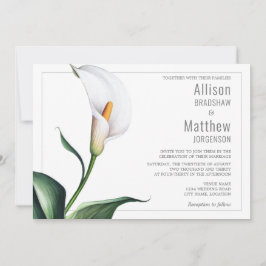 Elegante witte Calla lelie bruiloft Kaart