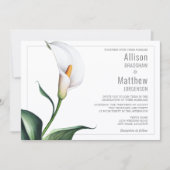 Elegante witte Calla lelie bruiloft Kaart (Voorkant)
