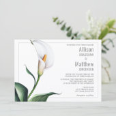 Elegante witte Calla lelie bruiloft Kaart (Staand voorkant)