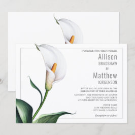 Elegante witte Calla lelie bruiloft Kaart