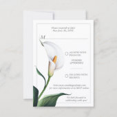 Elegante witte Calla lelie bruiloft RSVP Kaartje (Voorkant)