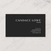 Elegante witte Calla Lily Black Botanical Visitekaartje (Achterkant)