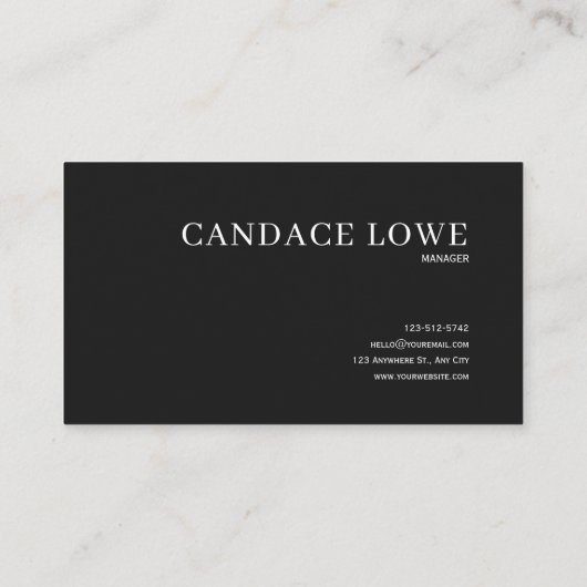 Elegante witte Calla Lily Black Botanical Visitekaartje (Achterkant)