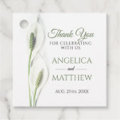 Elegante witte Calla Lily Bloemen Bloemen Bloemen  Bedankjes Labels (Voorkant)