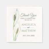 Elegante witte Calla Lily Bloemen Bloemen Bloemen  Servet (Voorkant)