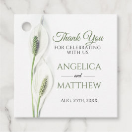 Elegante witte Calla Lily bloemen bloemrijke bedan Bedankjes Labels