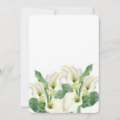 Elegante witte Calla Lily Bloemen Verjaardag Kaart (Achterkant)
