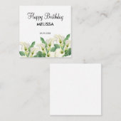 Elegante witte Calla Lily Bloemen Verjaardag Notitiekaartje (Voorkant / Achterkant)