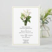 Elegante witte Calla Lily bruiloft Kaart (Staand voorkant)