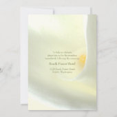 Elegante witte Calla Lily bruiloft uitnodiging (Achterkant)