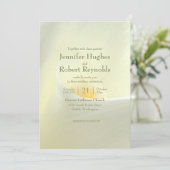 Elegante witte Calla Lily bruiloft uitnodiging (Staand voorkant)