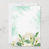Elegante witte Calla Lily Green Splash Verjaardag Kaart (Achterkant)
