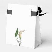 Elegante witte Calla Lily Groene Botanische Bruilo Bedankdoosjes (Achterkant)