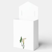 Elegante witte Calla Lily Groene Botanische Bruilo Bedankdoosjes (Geopend)