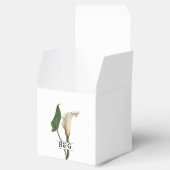 Elegante witte Calla Lily Groene Botanische Bruilo Bedankdoosjes (Geopend)
