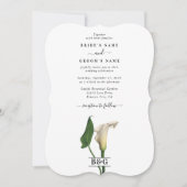 Elegante witte Calla Lily Groene Botanische Bruilo Kaart (Voorkant)