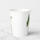 Elegante witte Calla Lily Groene Botanische Bruilo Papieren Bekers (Rechts)