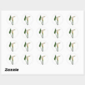 Elegante witte Calla Lily Groene Botanische Bruilo Ronde Sticker (Vel)