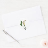 Elegante witte Calla Lily Groene Botanische Bruilo Ronde Sticker (Envelop)