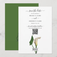 Elegante witte Calla Lily Groene Botanische Bruilo