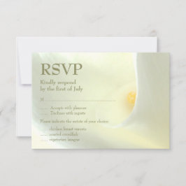 Elegante witte Calla Lily RSVP-kaart RSVP Kaartje