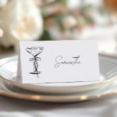 Elegante Witte Champagne Plaatskaartje
