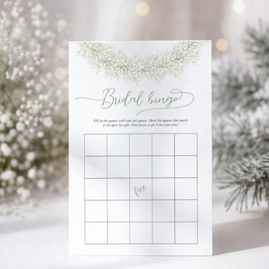 Elegante witte chic bingo bruidsbeursspel flyer