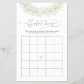Elegante witte chic bingo bruidsbeursspel flyer (Voorkant)