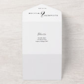 Elegante Witte Chinoiserie Bloemen QR Code Huwelij All In One Uitnodiging (Buitenkant)