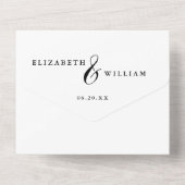 Elegante Witte Chinoiserie Bloementuin Trouwen All In One Uitnodiging (Achterkant)