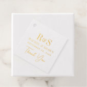 Elegante witte chique moderne monogram bruiloft go bedankjes labels (Met doos)