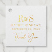 Elegante witte chique moderne monogram bruiloft go bedankjes labels (Voorkant)