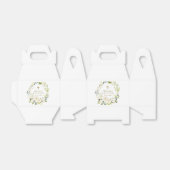 Elegante witte crème bloemen gouden kruis doop bedankdoosjes (Uitgevouwen)